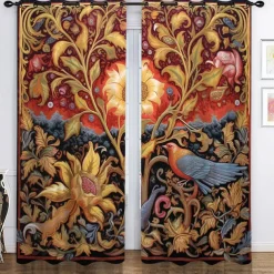 Blackout Curtain Drapes Farmhouse Grommet/Eyelet Curtain Panels For Living Room Bedroom Door Kitchen Balcony Window Treatments Thermal Insulated Room Darkening