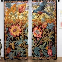 Blackout Curtain Drapes Farmhouse Grommet/Eyelet Curtain Panels For Living Room Bedroom Door Kitchen Balcony Window Treatments Thermal Insulated Room Darkening