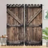 Blackout Curtain Drapes Farmhouse Grommet/Eyelet Barn Wood Door Curtain Panels For Living Room Bedroom Door Kitchen Window Treatments Thermal Insulated Room Darkening