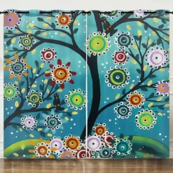 Blackout Curtain Drapes Farmhouse Curtain 2 Panels Black For Living Room Bedroom Door Kitchen Balcony Window Treatments Thermal Insulated