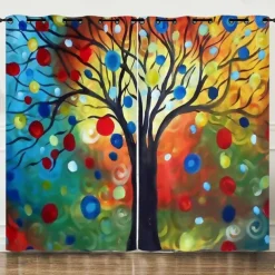 Blackout Curtain Drapes Farmhouse Curtain 2 Panels Black For Living Room Bedroom Door Kitchen Balcony Window Treatments Thermal Insulated