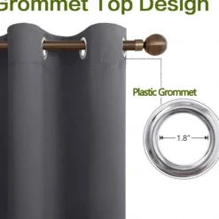 Blackout Curtain Drapes Farmhouse Curtain 2 Panels Black For Living Room Bedroom Door Kitchen Balcony Window Treatments Thermal Insulated