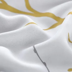 Blackout Curtain Drapes Leaf Printed,1 Panel Grommet Thermal Insulated Room Darkening Curtains for Bedroom and Living Room