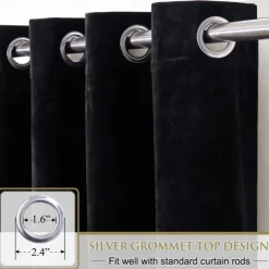 Blackout Curtain Drapes Velvet Farmhouse Grommet/Eyelet IKEA Series Curtain Panels For Living Room Bedroom Door Kitchen Window Treatments Thermal Insulated Room Darkening