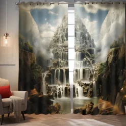 Blackout Curtains, Curtains for Bedroom Living Room Thermal Insulated Curtains, Window Treatments Patterned Drapes Panels