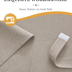 Blackout Linen Door Window Curtains for French Door, Tricia Room Darkening Adhesive Privacy Assured Thermal Insulated Blinds for Kitchen Glass Window