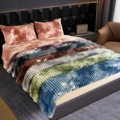Blanket for Beds Tie Dyeing Warm Manta Single/Queen/King Flannel Fleece Thow Blanket Thick Warm Plaids for Bedroom Sofa