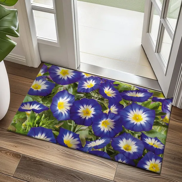 Blue Flower Doormat Kitchen Mat Floor Mat Non-Slip Area Rug Oil Proof Rug Indoor Outdoor Mat Bedroom Decor Bathroom Mat Entrance Rug Spring Summer