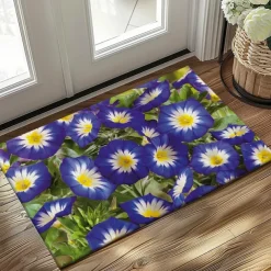 Blue Flower Doormat Kitchen Mat Floor Mat Non-Slip Area Rug Oil Proof Rug Indoor Outdoor Mat Bedroom Decor Bathroom Mat Entrance Rug Spring Summer