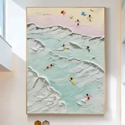 Blue Wave Ocean oil painting hand painted Seascape Coastal oil painting handmade Wall Art Abstract Beach Seascape Painting On Canvas Living room Huge Extra Large oil painting Wall Art Decor