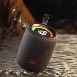 Bluetooth 5.3 IPX7 Waterproof Outdoor Speaker with Ultra-Loud Bass Stereo Sound, RGB Lights, TWS Dual Speakers Pairing, Supports USB Drive/TF-Card