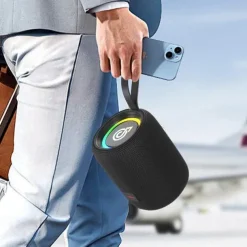 Bluetooth 5.3 IPX7 Waterproof Outdoor Speaker with Ultra-Loud Bass Stereo Sound, RGB Lights, TWS Dual Speakers Pairing, Supports USB Drive/TF-Card