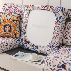 Bohemia Design Sofa Cover Stretch Sofa Seat Couch Cushion Slipcovers Boho Style, Anti-Slip Furniture Protector for Sectional 1/2/3/4 Seat Cover,L Shape Sofa Covers, Chaise Lounge Sofa Slipcover