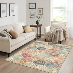 Bohemian Boho Area Rug Kitchen Mat Non-Slip Oil Proof Floor Mat Livingroom Rug Indoor Outdoor Mat Bedroom Decor Bathroom Mat Entrance Rug Door Mat