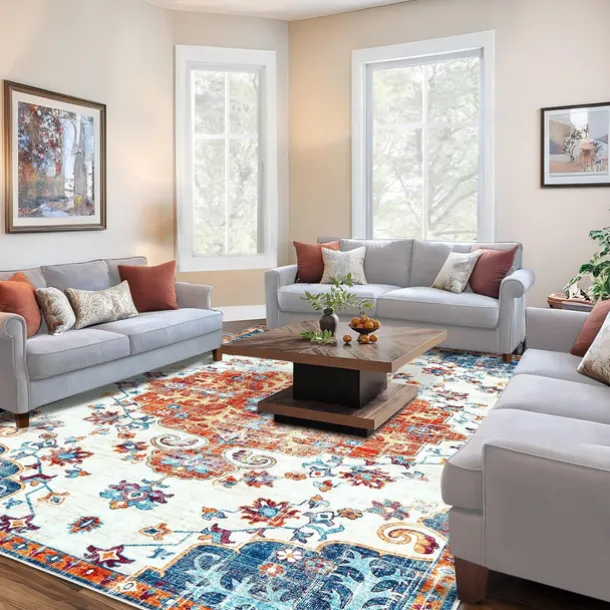 Bohemian Boho Area Rug Kitchen Mat Non-Slip Oil Proof Floor Mat Livingroom Rug Indoor Outdoor Mat Bedroom Decor Bathroom Mat Entrance Rug Door Mat