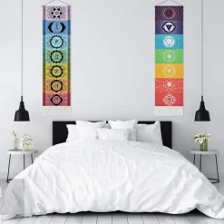 Bohemian Chakra Woven Tapestry Nordic Living Room Bedroom Home Decor Boho Tapestry Entrance Wall Hanging Tassel