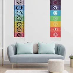 Bohemian Chakra Woven Tapestry Nordic Living Room Bedroom Home Decor Boho Tapestry Entrance Wall Hanging Tassel