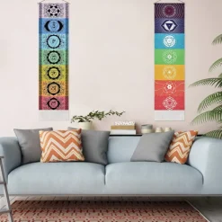 Bohemian Chakra Woven Tapestry Nordic Living Room Bedroom Home Decor Boho Tapestry Entrance Wall Hanging Tassel