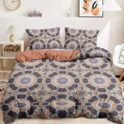 Bohemian Duvet Cover Set 100% Cotton Soft and Breathable Bedding Featuring Prints Lightweight and Durable Quilt Cover Comfortable for All Seasons Easy to Care