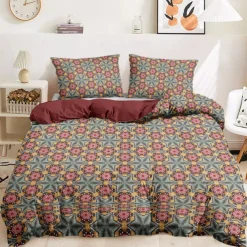 Bohemian Duvet Cover Set 100% Cotton Soft and Breathable Bedding Featuring Prints Lightweight and Durable Quilt Cover Comfortable for All Seasons Easy to Care