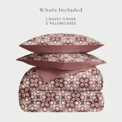 Bohemian Duvet Cover Set 100% Cotton Soft and Breathable Bedding Featuring Prints Lightweight and Durable Quilt Cover Comfortable for All Seasons Easy to Care