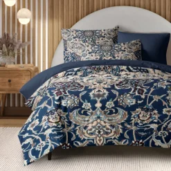 Bohemian Duvet Cover Set 100% Cotton Soft and Breathable Bedding Featuring Paisely Flowers Lightweight and Durable Quilt Cover Comfortable for All Seasons Easy to Care