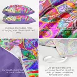 Bohemian Duvet Cover Set 100% Cotton Soft and Breathable Bedding Featuring Colorful Flowers Lightweight and Durable Quilt Cover Comfortable for All Seasons Easy to Care