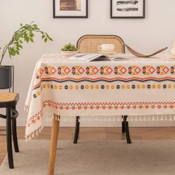 Bohemian Fringed Tablecloth