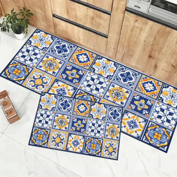 Bohemian Pattern Area Rug Kitchen Mat Non-Slip Oil Proof Floor Mat Livingroom Rug Indoor Outdoor Mat Bedroom Decor Bathroom Mat Entrance Rug Door Mat