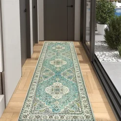 Bohemian Rug Runner Carpet Entrance Mat for Household Use Short Plush Tpr Anti Slip Water Washed Bottom Long Strip Carpet Mat