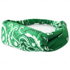 Bohemian Stretch Headbands Paisley Pattern Sweat-Wicking Polyester Hairbands for Hip Hop Dance & Sports Cooling Sports Headbands Casual Wear Absorbent Fabric