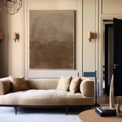 Boho Art Heavy Texture Painting hand painted Brown Abstract Art Nordic Art oil painting handmade Blue Brown Beige 3D Textured Art Original Painting Wall Art painting