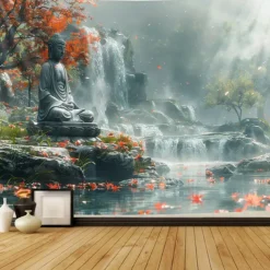 Boho Buddha Hanging Tapestry Wall Art Large Tapestry Mural Decor Photograph Backdrop Blanket Curtain Home Bedroom Living Room Decoration