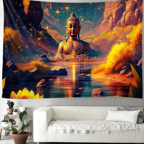 Boho Buddha Hanging Tapestry Wall Art Large Tapestry Mural Decor Photograph Backdrop Blanket Curtain Home Bedroom Living Room Decoration