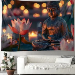 Boho Buddha Hanging Tapestry Wall Art Large Tapestry Mural Decor Photograph Backdrop Blanket Curtain Home Bedroom Living Room Decoration