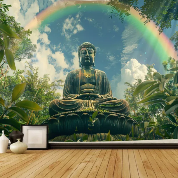 Boho Buddha Hanging Tapestry Wall Art Large Tapestry Mural Decor Photograph Backdrop Blanket Curtain Home Bedroom Living Room Decoration