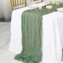 Boho Cheesecloth Table Runner Long Gauze Romantic Table Runner for Weddings, Bridal Showers, Baby Showers, Thanksgiving, Birthdays, Dining Room, Dresser, Fathers Day, Teachers Day, Home Decor