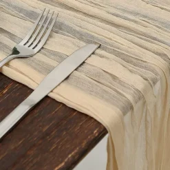 Boho Cheesecloth Table Runner Long Gauze Romantic Table Runner for Weddings, Bridal Showers, Baby Showers, Thanksgiving, Birthdays, Dining Room, Dresser, Fathers Day, Teachers Day, Home Decor
