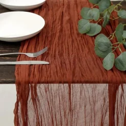 Boho Cheesecloth Table Runner Long Gauze Romantic Table Runner for Weddings, Bridal Showers, Baby Showers, Thanksgiving, Birthdays, Dining Room, Dresser, Fathers Day, Teachers Day, Home Decor