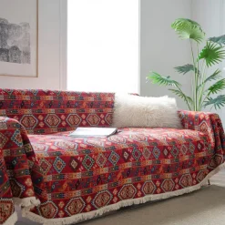 Boho Couch Covers Sectional Sofa Cover Towel Blanket For Dogs Pet Anti-Scratch Slipcovers For Love Seat,L Shaped,3 Seater,Arm Chair,Washable Couch Furniture Protector