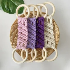 Boho Crochet Towel Ring, Mother's Day Gift Macrame Kitchen Towel Holder, Macrame Towel Holder Ring, Crochet Hanging Towels Loop Ring Knit Towel Hanger, Handmade Macrame Dish Towel Holder Decoration