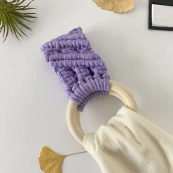 Boho Crochet Towel Ring, Mother's Day Gift Macrame Kitchen Towel Holder, Macrame Towel Holder Ring, Crochet Hanging Towels Loop Ring Knit Towel Hanger, Handmade Macrame Dish Towel Holder Decoration