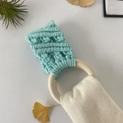 Boho Crochet Towel Ring, Mother's Day Gift Macrame Kitchen Towel Holder, Macrame Towel Holder Ring, Crochet Hanging Towels Loop Ring Knit Towel Hanger, Handmade Macrame Dish Towel Holder Decoration