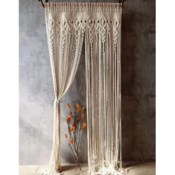 Boho Door Curtain Rod Pocket Valance Farmhouse Flower for Bathroom Hotel Kitchen Living Room Window Tier Curtain,Door Curatin, Girls Bedroom Cascade