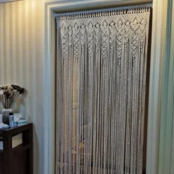 Boho Door Curtain Rod Pocket Valance Farmhouse Flower for Bathroom Hotel Kitchen Living Room Window Tier Curtain,Door Curatin, Girls Bedroom Cascade