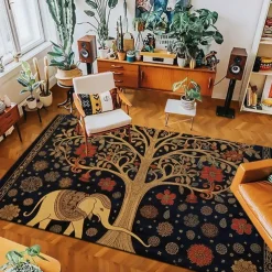 Boho Elephants Area Rug Kitchen Mat Non-Slip Oil Proof Floor Mat Livingroom Rug Indoor Outdoor Mat Bedroom Decor Bathroom Mat Entrance Rug Door Mat