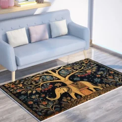 Boho Elephants Area Rug Kitchen Mat Non-Slip Oil Proof Floor Mat Livingroom Rug Indoor Outdoor Mat Bedroom Decor Bathroom Mat Entrance Rug Door Mat