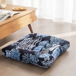 Boho Floor Pillow,Square Floor Seat Cushions Tatami Large Meditation Cushion for Adults, Square Pillows Seating for Yoga Living Room Home Decor, Memory Foam Added