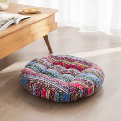 Boho Floor Pillow,Square Floor Seat Cushions Tatami Large Meditation Cushion for Adults, Square Pillows Seating for Yoga Living Room Home Decor, Memory Foam Added