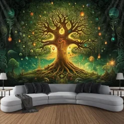 Boho Hanging Tapestry Wall Art Tree of Life Large Tapestry Mural Decor Photograph Backdrop Blanket Curtain Home Bedroom Living Room Decoration
